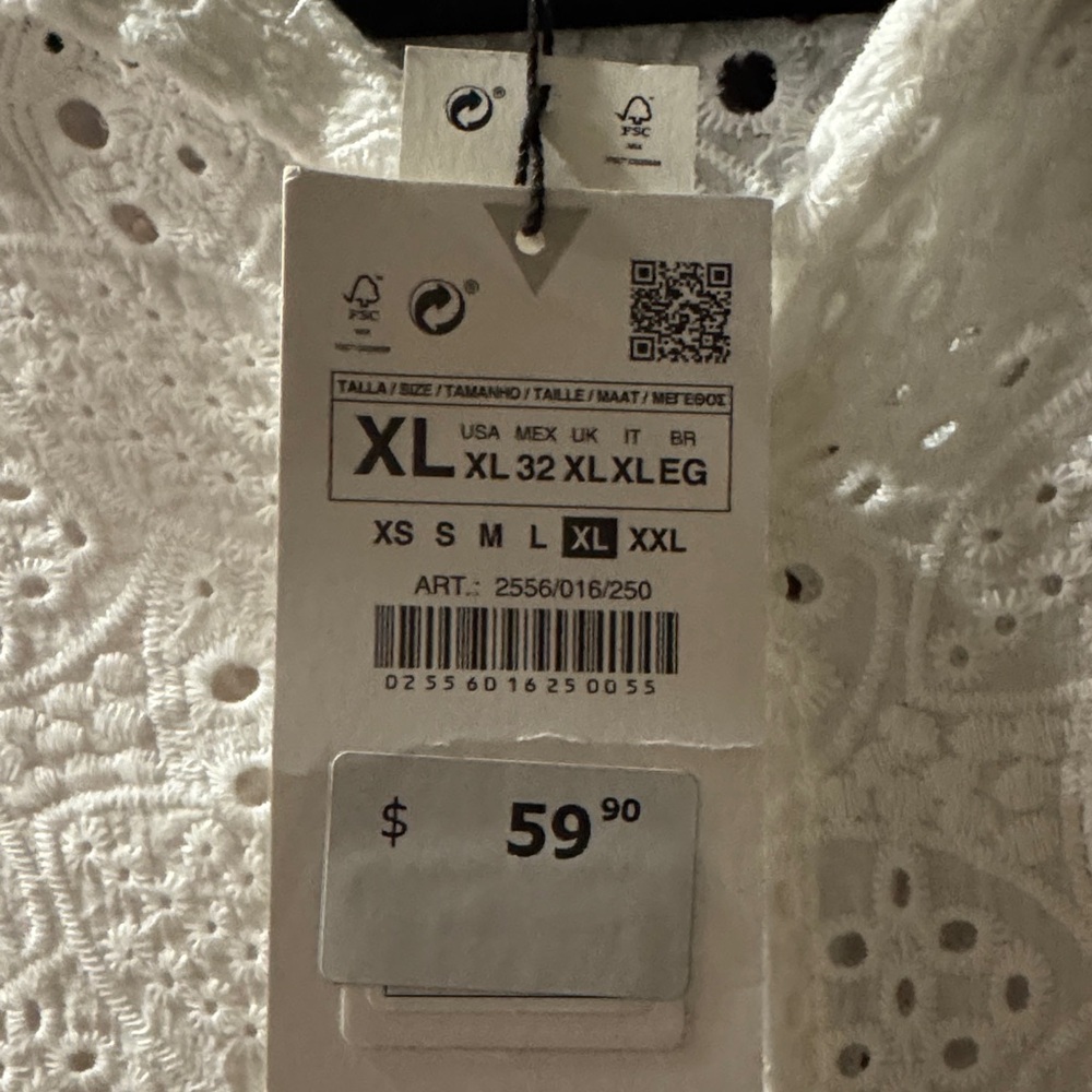 Zara Ivory Eyelet Lace Blouse - Picture 3 of 5
